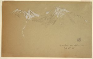Desenho, "Montanha sobre o Hintersee", perto de Berchtesgaden, Baviera, 27 de julho de 1868 de Frederic Edwin Church