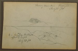 Desenho, Montanhas, Popayan, Colômbia, agosto de 1853 de Frederic Edwin Church