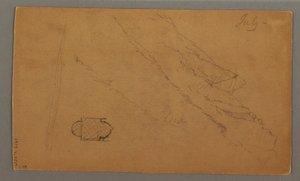 Desenho, Montanhas que se erguem acima do lago, julho, possivelmente 1868 de Frederic Edwin Church