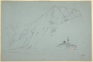 Desenho, Montanhas perto de Abtenau. Salzkammergut, 5 de agosto de 1868 de Frederic Edwin Church