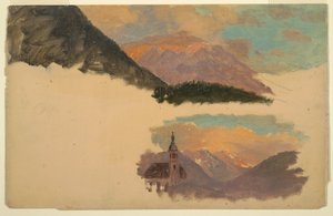 Desenho, Montanhas perto de Berchtesgaden, Baviera, junho de 1868 de Frederic Edwin Church