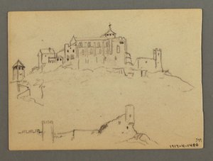 Desenho, encosta da montanha, possivelmente 1868 de Frederic Edwin Church