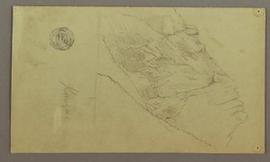 Desenho, encosta da montanha, possivelmente 1868 de Frederic Edwin Church