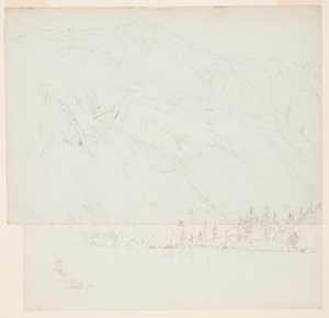 Desenho, Monte Katadhin, Maine, 1870-78 de Frederic Edwin Church
