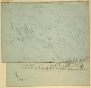 Desenho, Mt. Katahdin, Maine, 1870-78 de Frederic Edwin Church