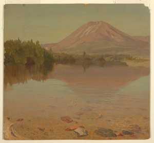 Desenho, Monte Katahdin a partir do Lago Katahdin, possivelmente 1870 de Frederic Edwin Church