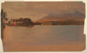 Desenho, Monte Katahdin a partir de Togue Pond, 1878 de Frederic Edwin Church