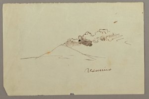 Desenho, Monte Vesúvio com fumo, possivelmente 1868-69 de Frederic Edwin Church