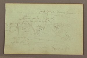 Desenho, Cataratas do Niágara vistas do lado canadiano, 1856 de Frederic Edwin Church