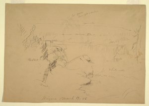 Desenho, Cataratas do Niágara, vista da Ilha das Cabras, 19 de março de 1856 de Frederic Edwin Church