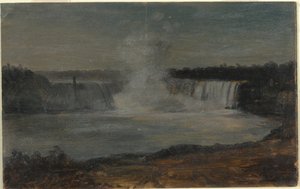Desenho, Cataratas do Niágara à luz do entardecer, setembro de 1856 de Frederic Edwin Church