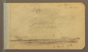 Desenho, Orizaba; Verso: Céu nublado, telhado, 1889 de Frederic Edwin Church