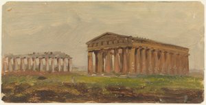 Desenho, Paestum, Templo de Neptuno, 1868 de Frederic Edwin Church
