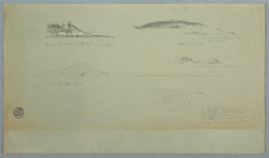 Desenho, Parte da Ilha do Fogo, Olhar Índio, 2 de julho de 1859 de Frederic Edwin Church