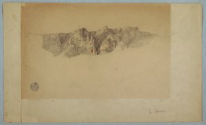 Desenho, Parte de uma Cordilheira Riftada, Provavelmente Equador ou Colômbia, 1853 ou 1857 de Frederic Edwin Church
