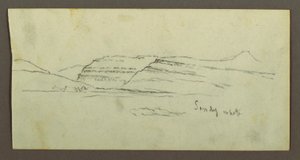 Desenho, Planície e Cordilheira, possivelmente 1868 de Frederic Edwin Church