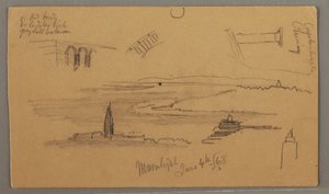 Desenho, Planícies, Estudos de Arquitetura, 4 de junho de 1868 de Frederic Edwin Church
