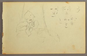 Desenho, Estudo de plantas, faces, possivelmente 1844 de Frederic Edwin Church