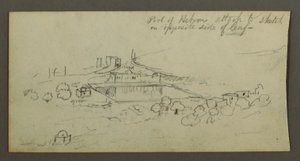 Desenho, Piscina e Edifícios, possivelmente 1868 de Frederic Edwin Church