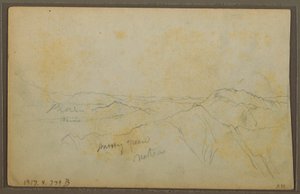 Desenho, Popayan, Colômbia; Verso: Paisagem de montanha, Colômbia, 9 de agosto de 1853 de Frederic Edwin Church