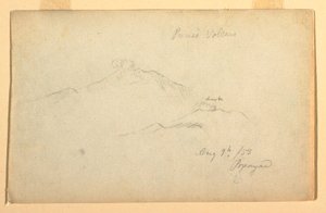 Desenho, Vulcão Purese visto de Popayan, Colômbia, 9 de agosto de 1853 de Frederic Edwin Church