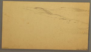 Desenho, Chuva sobre as colinas, possivelmente 1866 de Frederic Edwin Church