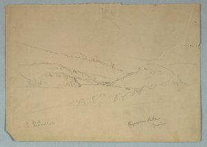 Desenho, Lago Ripogenus, ca. 1855 de Frederic Edwin Church