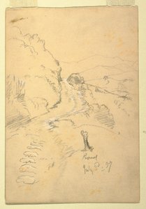 Desenho, Estrada no Equador, 3 de julho de 1857 de Frederic Edwin Church