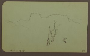 Desenho, Parede de Rocha, Pilastra; Verso: Paisagem de Montanha, Figuras, 1883 de Frederic Edwin Church