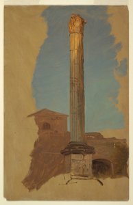 Desenho, Roma, coluna clássica, 1868-69 de Frederic Edwin Church