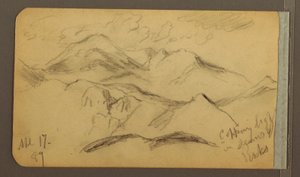 Desenho, Montanhas Rugosas, 17 de abril de 1889 de Frederic Edwin Church
