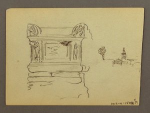 Desenho, Sarcófago, possivelmente 1868-69 de Frederic Edwin Church