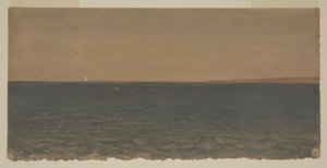 Desenho, Paisagem marítima com icebergue, 1859 de Frederic Edwin Church