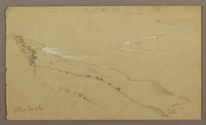 Desenho, Costa e Mar, "Bloxburgh", agosto de 1865 de Frederic Edwin Church