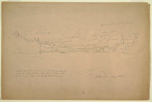 Desenho, margem do lago e sopé do monte Katahdin, 29 de agosto de 1856 de Frederic Edwin Church