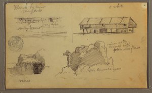 Desenho, Esboços, Equador ou Colômbia; Verso: Esboços, Equador ou Colômbia, 1857 de Frederic Edwin Church