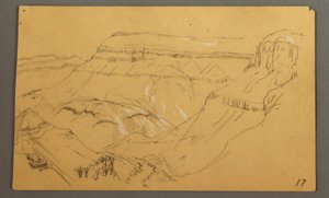 Desenho, Esboços, Vale do Iémen, "Arábia", possivelmente 1868, 20 de fevereiro de Frederic Edwin Church