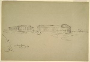 Desenho, esboços, Paestum, Sul de Itália, abril de 1869 de Frederic Edwin Church