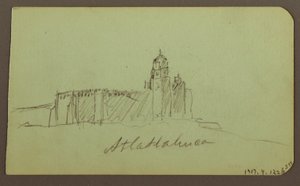 Desenho, Esboços de Patzcuaro; Verso: Igreja, Atlatahuca, 1883 de Frederic Edwin Church
