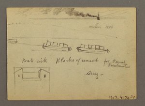 Desenho, Esboços do Médio Oriente, incluindo o Canal do Suez, janeiro de 1868 de Frederic Edwin Church