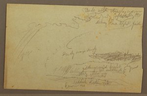 Desenho, Estudo do céu, cumes de montanha, arco-íris, década de 1860 de Frederic Edwin Church