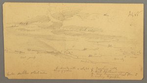 Desenho, Estudo do céu sobre o cume, julho de 1866 de Frederic Edwin Church