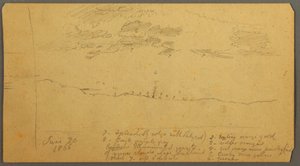 Desenho, Estudo do céu sobre o cume, junho de 1882 de Frederic Edwin Church