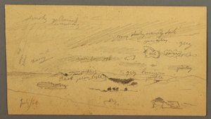 Desenho, Estudo do céu sobre o cume e o arco-íris, julho de 1866 de Frederic Edwin Church