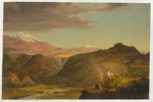 Desenho, Paisagem da América do Sul, 1854 de Frederic Edwin Church