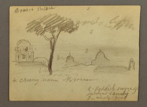 Desenho, Basílica de São Pedro e Cidade do Vaticano (vista do Norte), Roma, Itália, janeiro de 1869 de Frederic Edwin Church