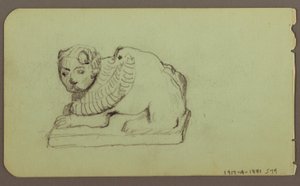 Desenho, Estátua do Leão, esquife; Verso: Estátua do Leão, dezembro de 1883 de Frederic Edwin Church