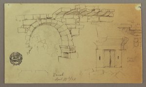 Desenho, Arco de Pedra, Base de Pedra, 27 de abril de 1868 de Frederic Edwin Church