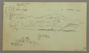 Desenho, Arco de Pedra, Base de Pedra, 27 de abril de 1868 de Frederic Edwin Church
