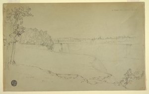 Desenho, Estudos. As Cataratas do Niágara, provavelmente 1856 de Frederic Edwin Church